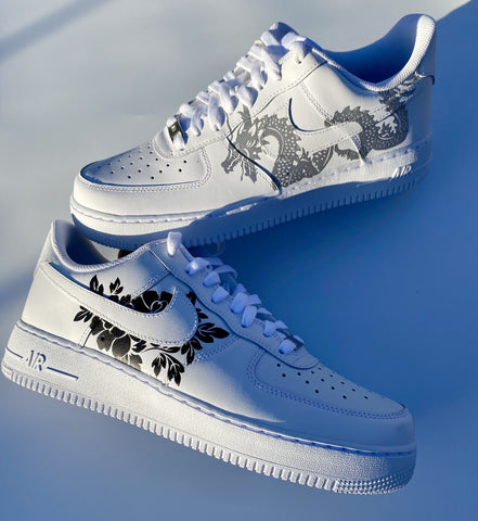 Reflective Dragon/Chinese Rose Airforce 1s