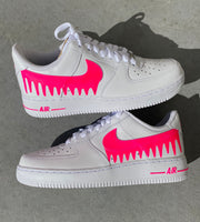 Neon Pink Drippy Airforce 1s