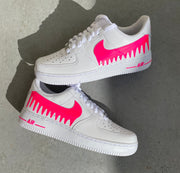 Neon Pink Drippy Airforce 1s