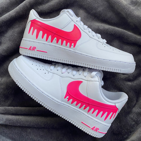 Neon Pink Drippy Airforce 1s