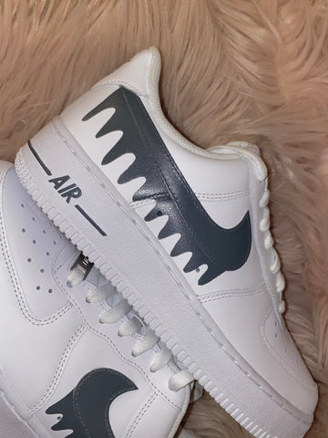 Charcoal Grey Drippy Airforce 1s