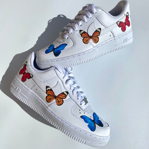 Multicolour Butterfy Effect Airforce 1s