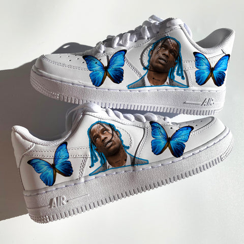 Travis Butterfly Airforce 1s