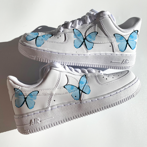 Pastel Blue Butterfly Airforce 1s