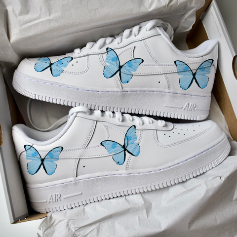 Pastel Blue Butterfly Airforce 1s