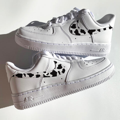 Cow Print Swoosh Airforce 1s