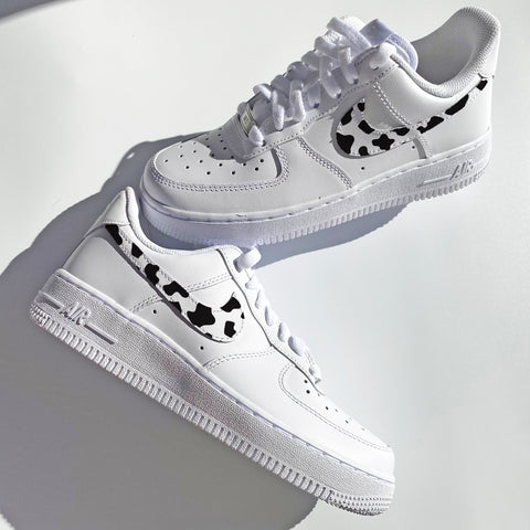 Cow Print Swoosh Airforce 1s