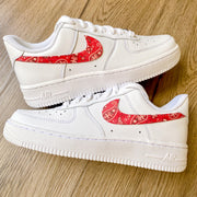 Red Bandana Tick Airforce 1s