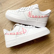 Pink Print Swoosh Airforce 1s