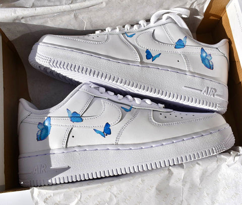 Blue Butterfly Flutter Airforce 1s