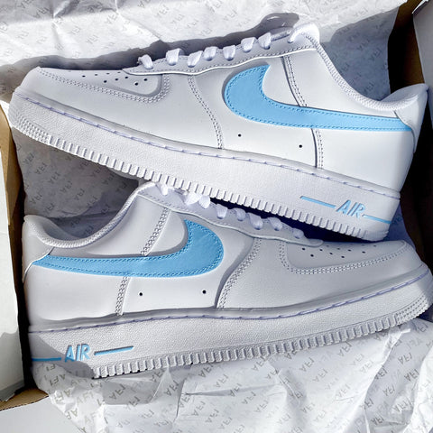 Baby Blue Swoosh Airforce 1s