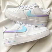 Blue/Purple Ombre Swoosh Airforce 1s