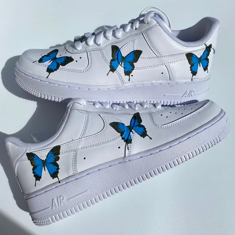 Blue Drip Butterfly Airforce 1s