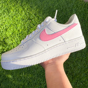 Carnation Pink Swoosh Airforce 1s