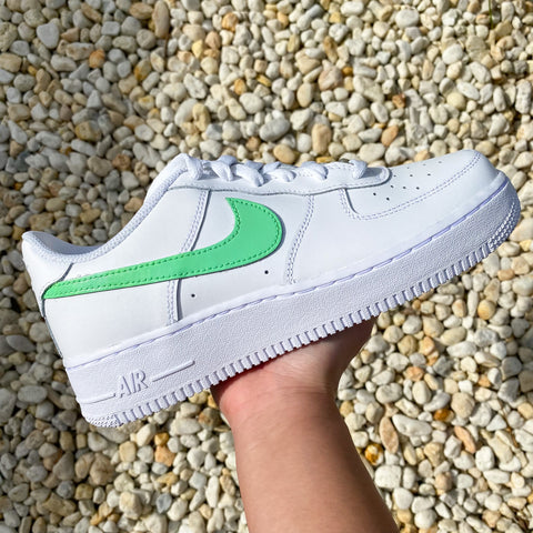 Pastel Green Swoosh Airforce 1s