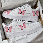 Pastel Pink Butterfly Airforce 1s