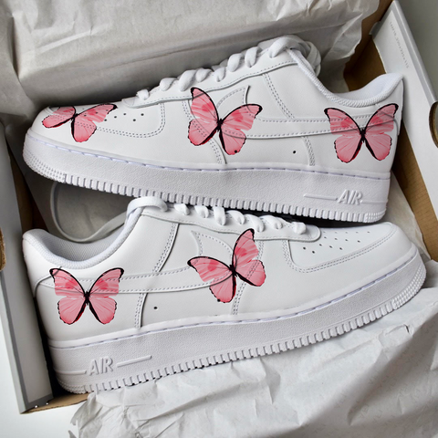 Pastel Pink Butterfly Airforce 1s