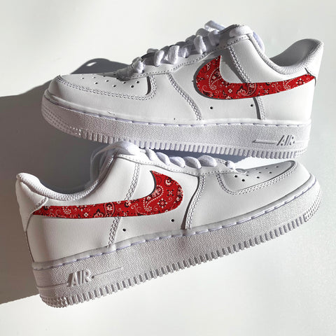 Red Bandana Tick Airforce 1s