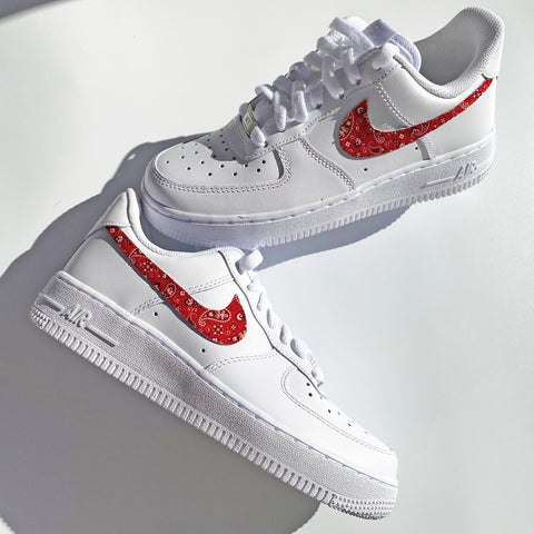 Red Bandana Tick Airforce 1s